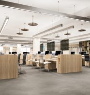 3d rendering business meeting and working room on office building
